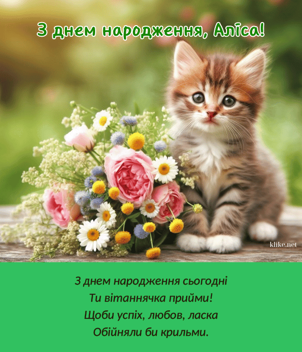 Успіху, кохання та ласки Алісі.