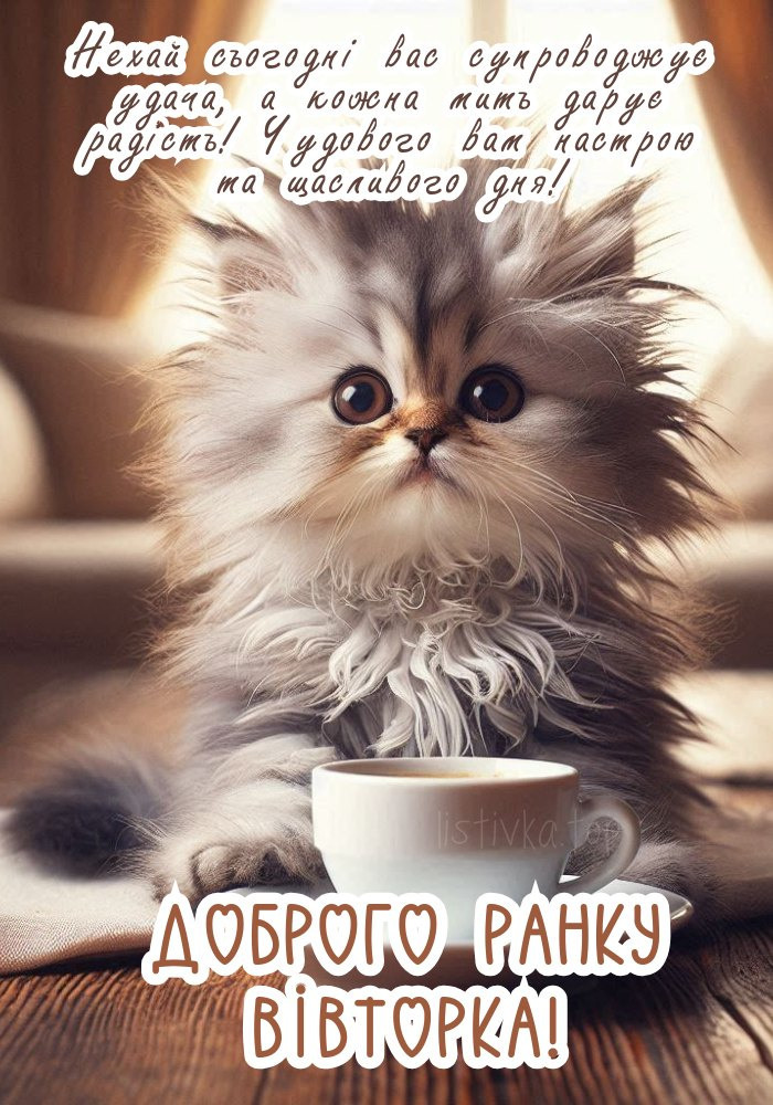 Доброго ранку вівторка! Пухнасте кошеня.